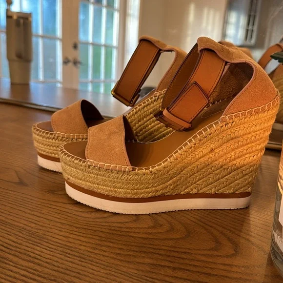 SeeByChloe Glyn Suede Wedge Espadrille Sandals - Picture 2 of 4